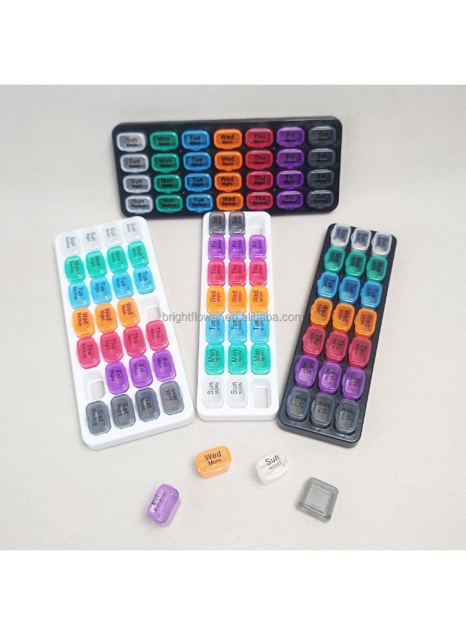 Weekly Pill Organizer with Daily Removable Compartments Divided into Three Time Slots Portable and Compact for Daily Use and Travel Easy to Carry and Stay Organized - Image 2